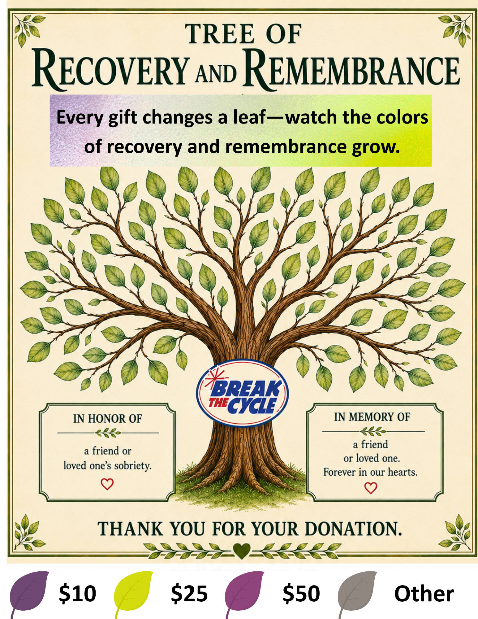 Tree of remembrance and recovery